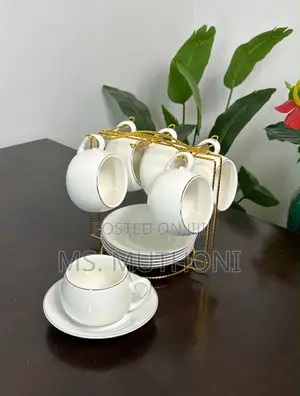 Set of 12 (6 Cups 6 Saucers )+ Stand Fine Bone China Tea Set