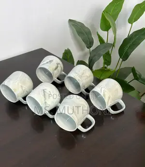 High Quality Pearl Marble Mugs + Cup Stand