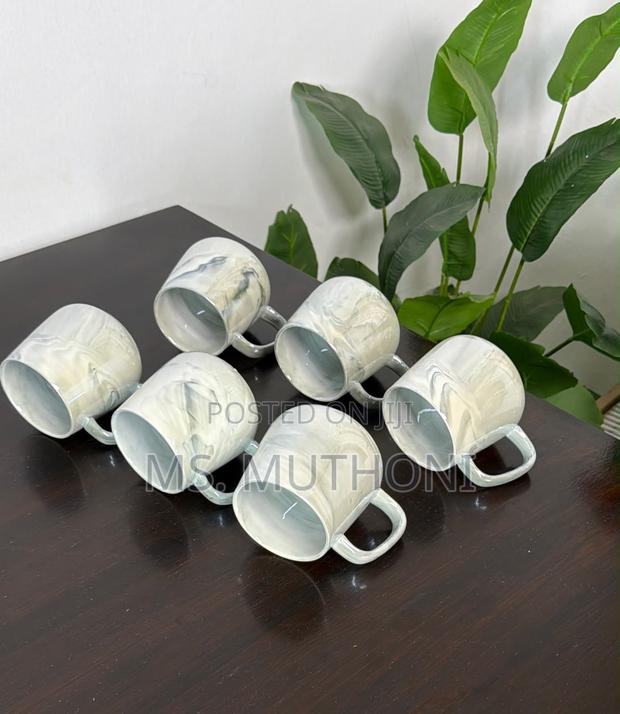 High Quality Pearl Marble Mugs + Cup Stand - thumbnail 2