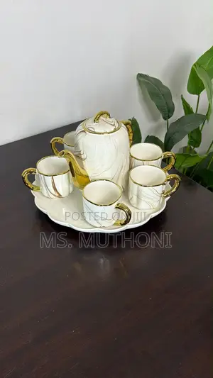 Brown Marble Luxury Tea Set