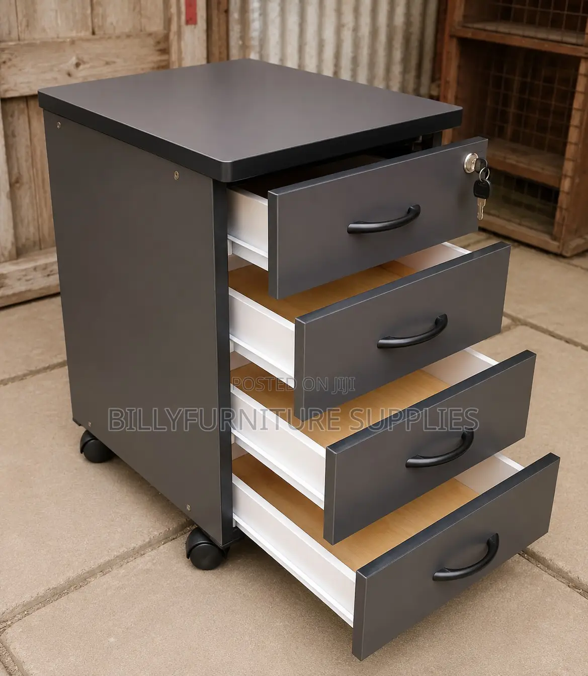 4 Drawer Mobile Pedestal Cabinet