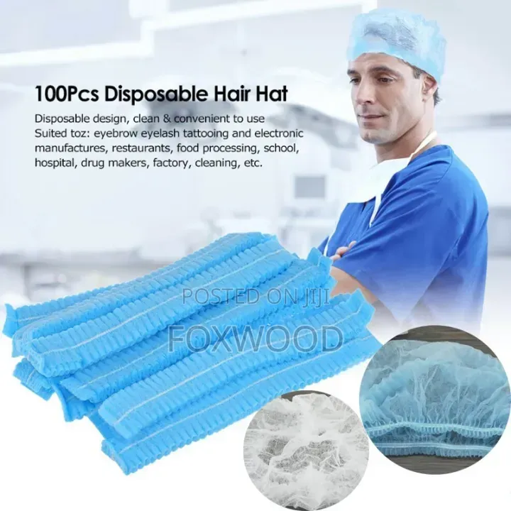 100 Disposable Non-Woven Bouffant Caps