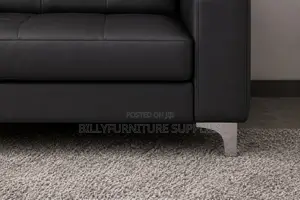 3 Black Executive Office Leather Sofa