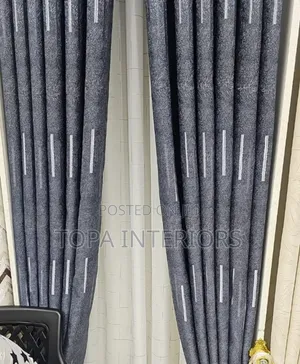 GREY Curtains With White Sheers Per Metre