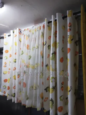 Fruit Themed Kitchen Curtains Set With Matching Sheers