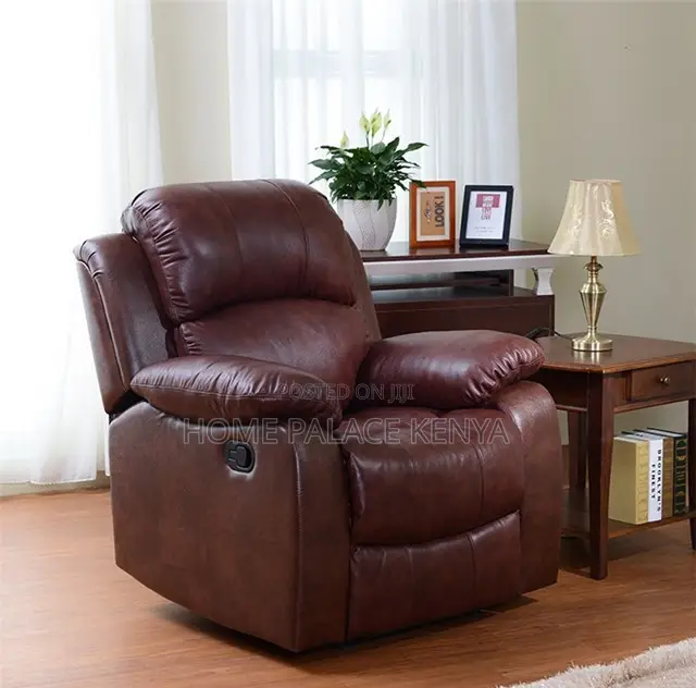 Home Sofa; High Quality Single Leather Recliner Sofa With Padded Seat