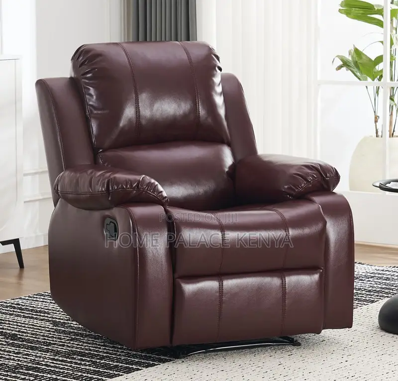 Home Sofa; High Quality Single Leather Recliner Sofa With Padded Seat