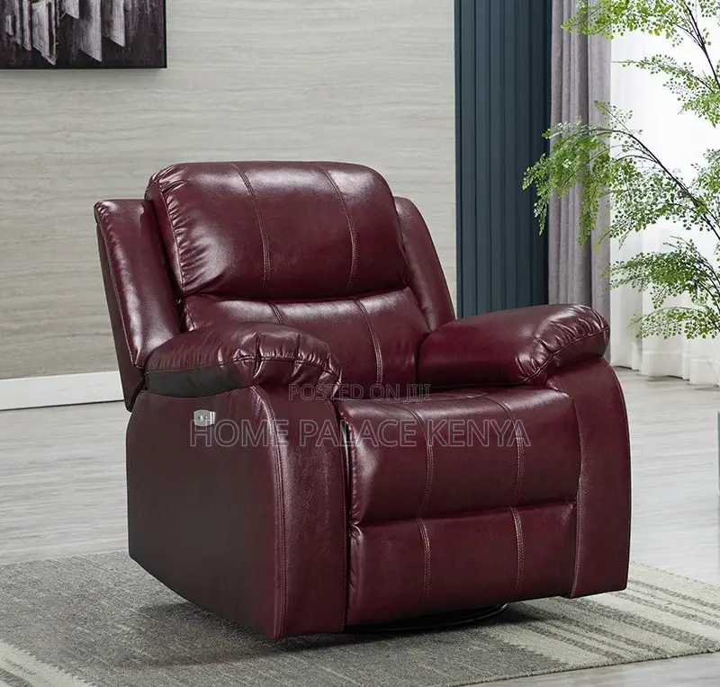 Home Sofa; High Quality Single Leather Recliner Sofa With Padded Seat