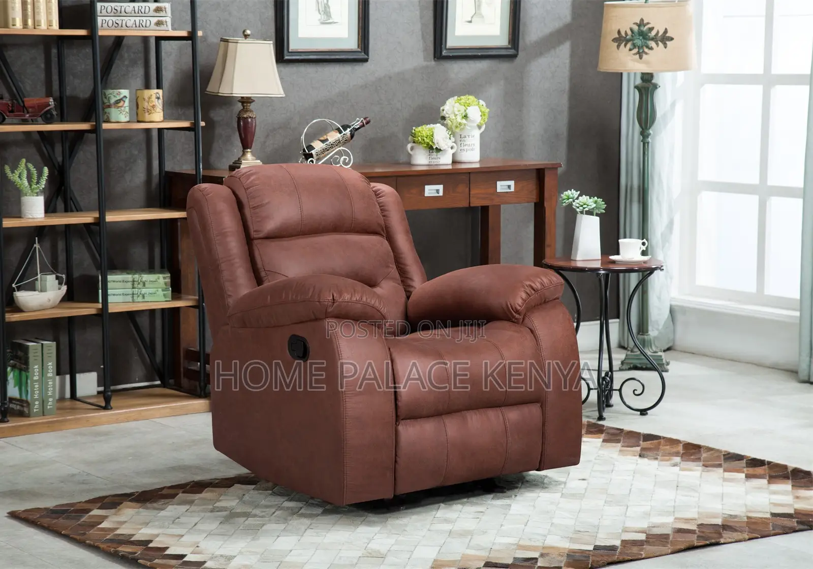 Home Sofa; High Quality Single Leather Recliner Sofa With Padded Seat