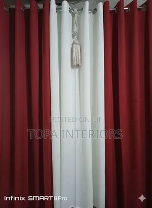 Maroon Curtains With Plain White Sheers for All Rooms