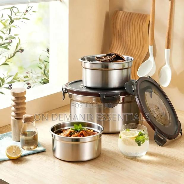 3 PCS Stainless Steel Lunch Box SetLeakproof