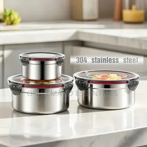 3 PCS Stainless Steel Lunch Box SetLeakproof