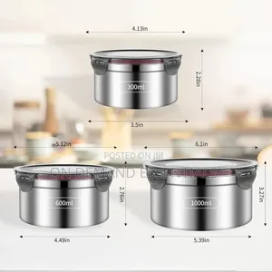 3 PCS Stainless Steel Lunch Box SetLeakproof