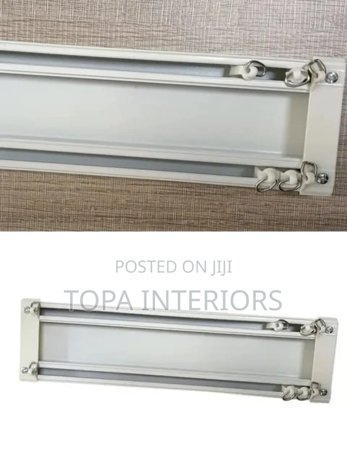 Dual Track White Modern Drapery Double Curtain Rail With Accessories
