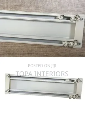 Dual Track White Modern Drapery Double Curtain Rail With Accessories