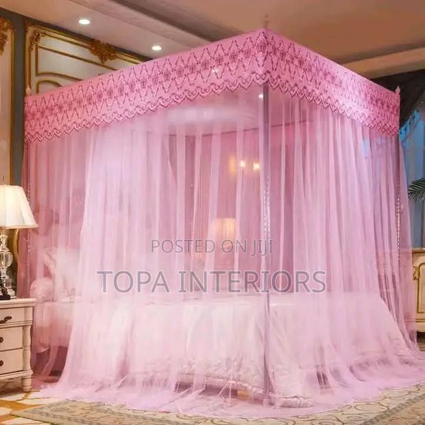 4-Door Pink Mosquito Nets With Accessories - thumbnail 2