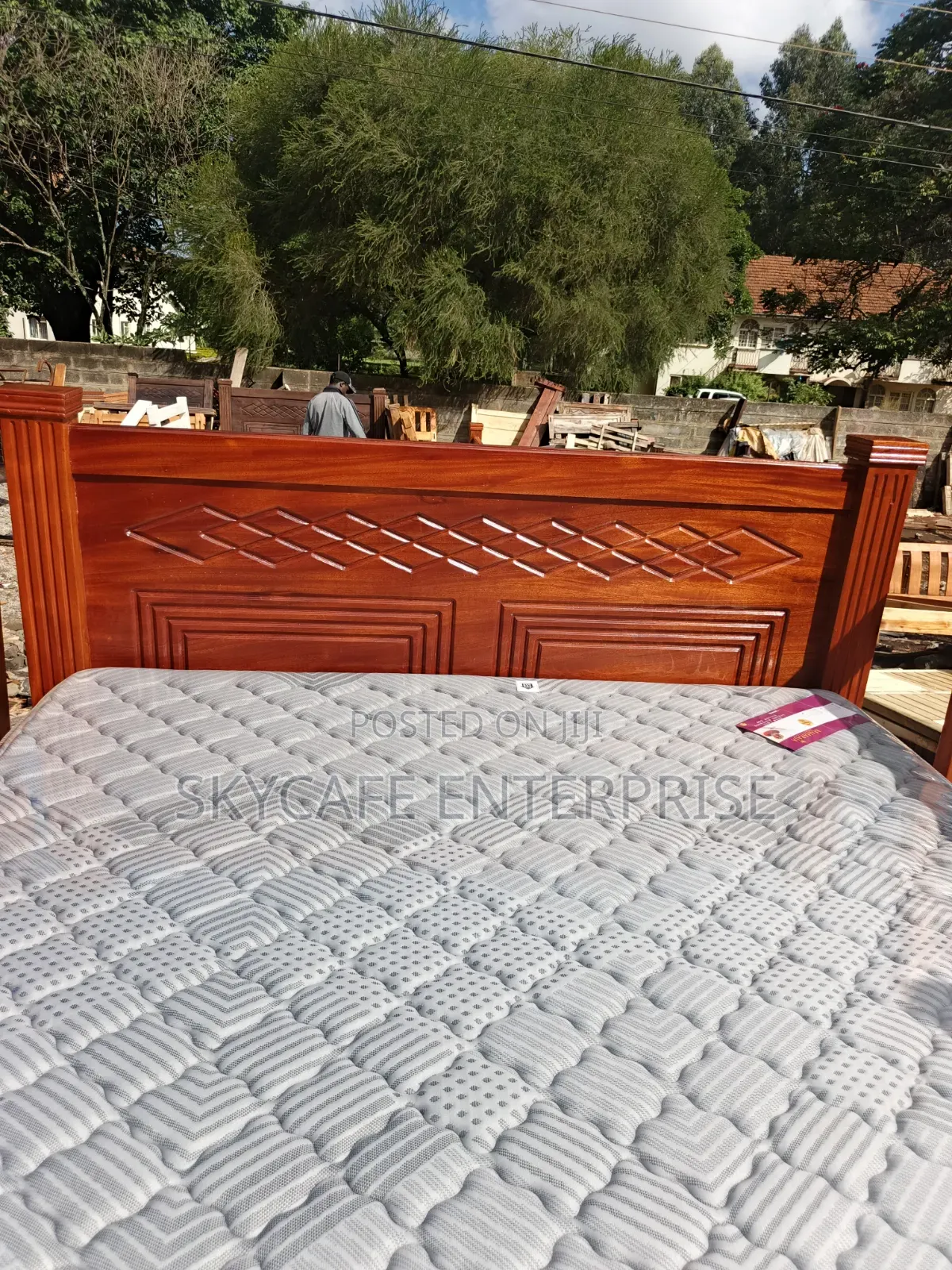 Mahogany King Size With Spring Mattress