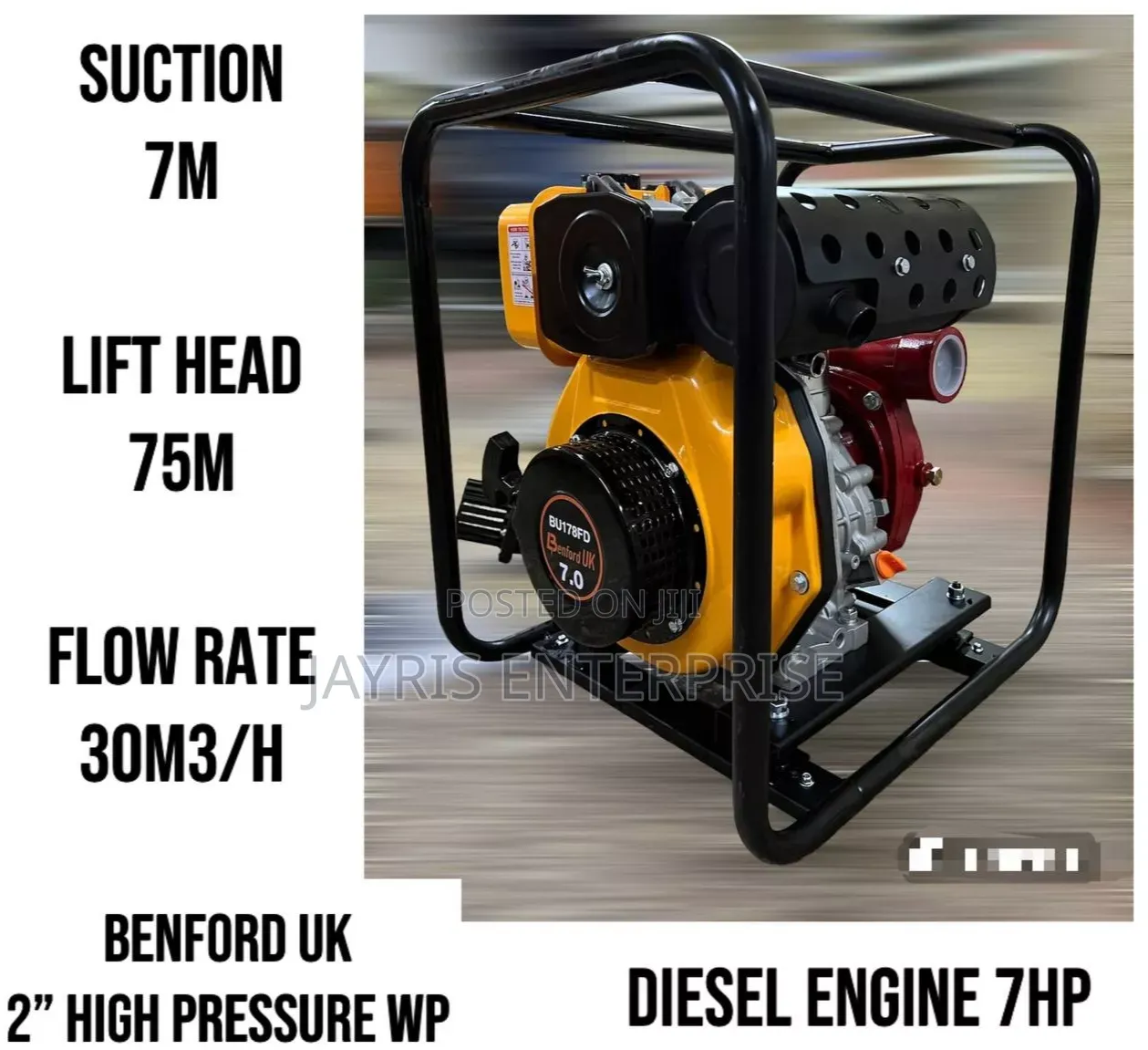 Benford UK 2-Inch High Pressure Diesel Water Pump