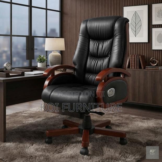 Office Chairs; Executive High Bcak Heavy Leather Boss Seat - main view