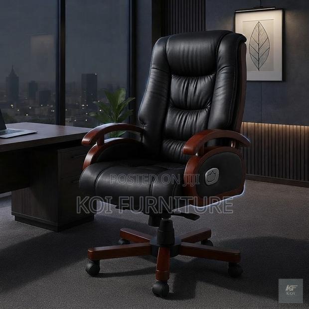 Office Chairs; Executive High Bcak Heavy Leather Boss Seat - thumbnail 4