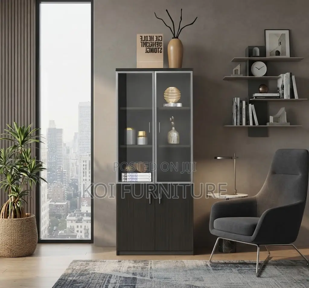 Office Cabinet; Two Doors Wooden Cabinet With Shelves