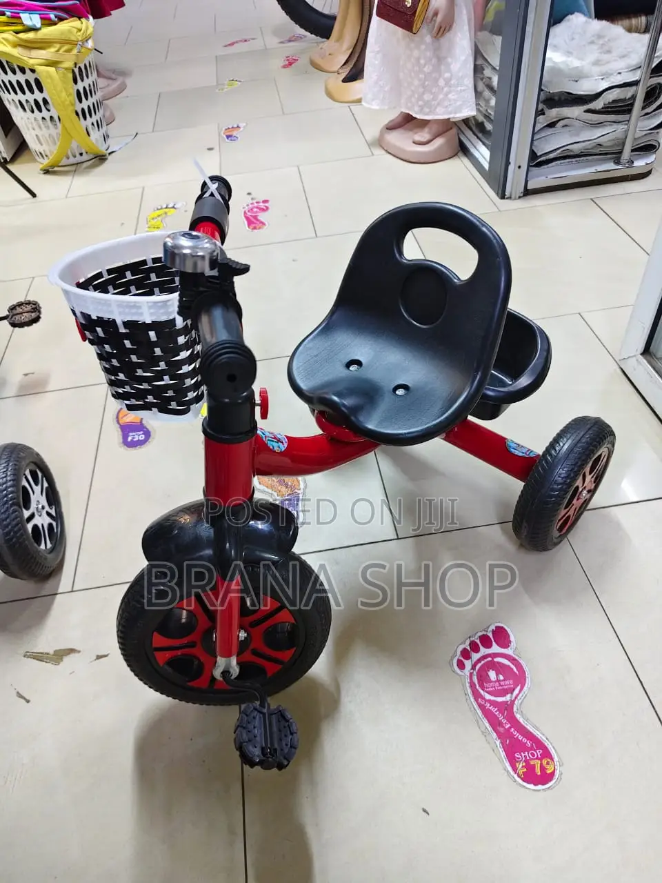 Classic Kids Pedal Tricycle With Storage Basket – Red