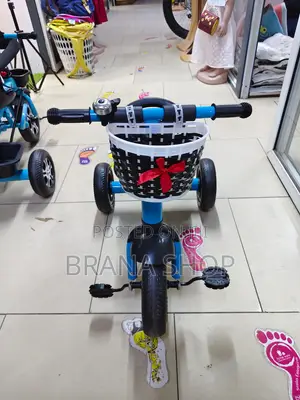 Classic Kids Pedal Tricycle With Storage Basket –Blue