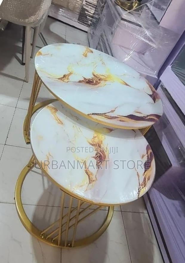 White Marble Nesting Coffee Table – Glass Effect