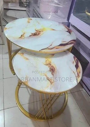 White Marble Nesting Coffee Table – Glass Effect