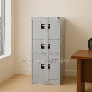 Office Cabinet; Three Drawers Lockable Cabinet With Bar Lock