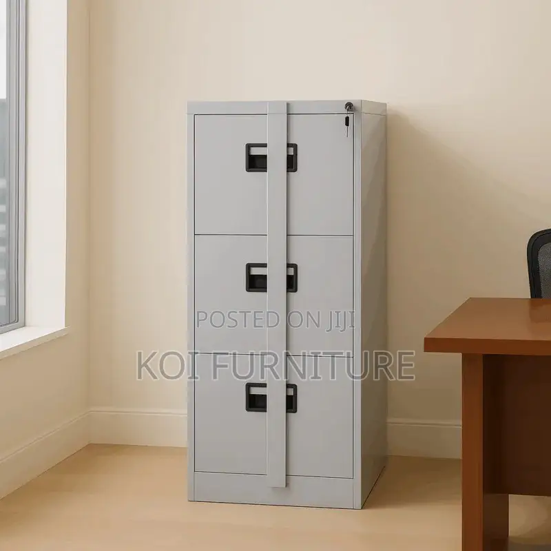 Office Cabinet; Three Drawers Lockable Cabinet With Bar Lock