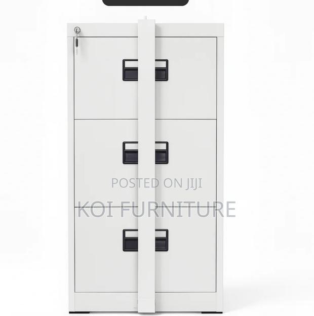 Office Cabinet; Three Drawers Lockable Cabinet With Bar Lock - thumbnail 2