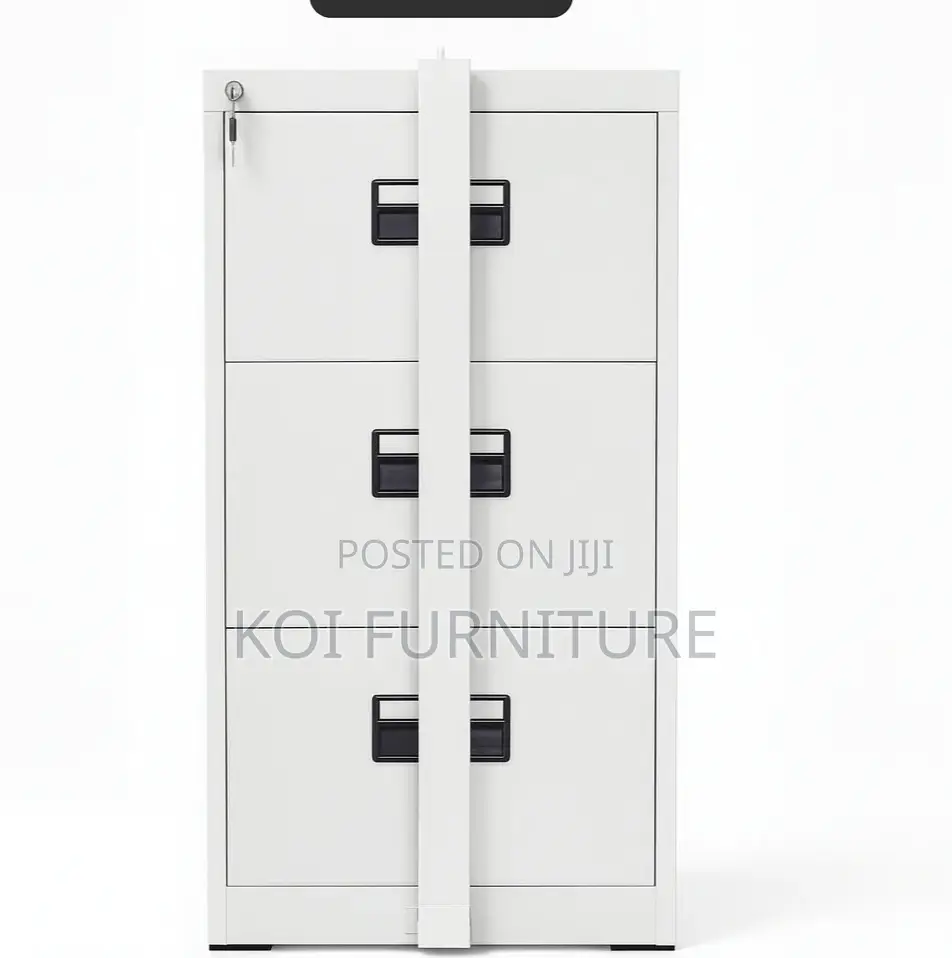 Office Cabinet; Three Drawers Lockable Cabinet With Bar Lock
