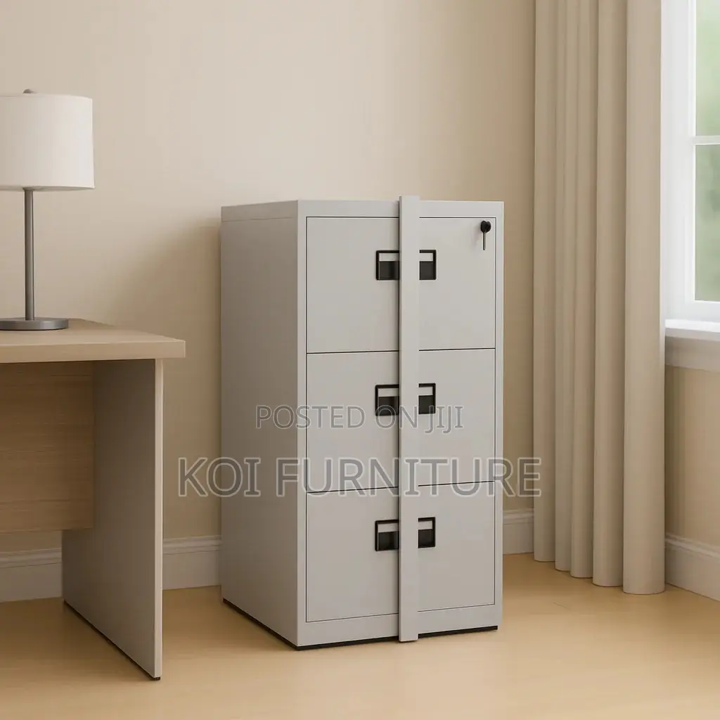 Office Cabinet; Three Drawers Lockable Cabinet With Bar Lock