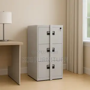 Office Cabinet; Three Drawers Lockable Cabinet With Bar Lock