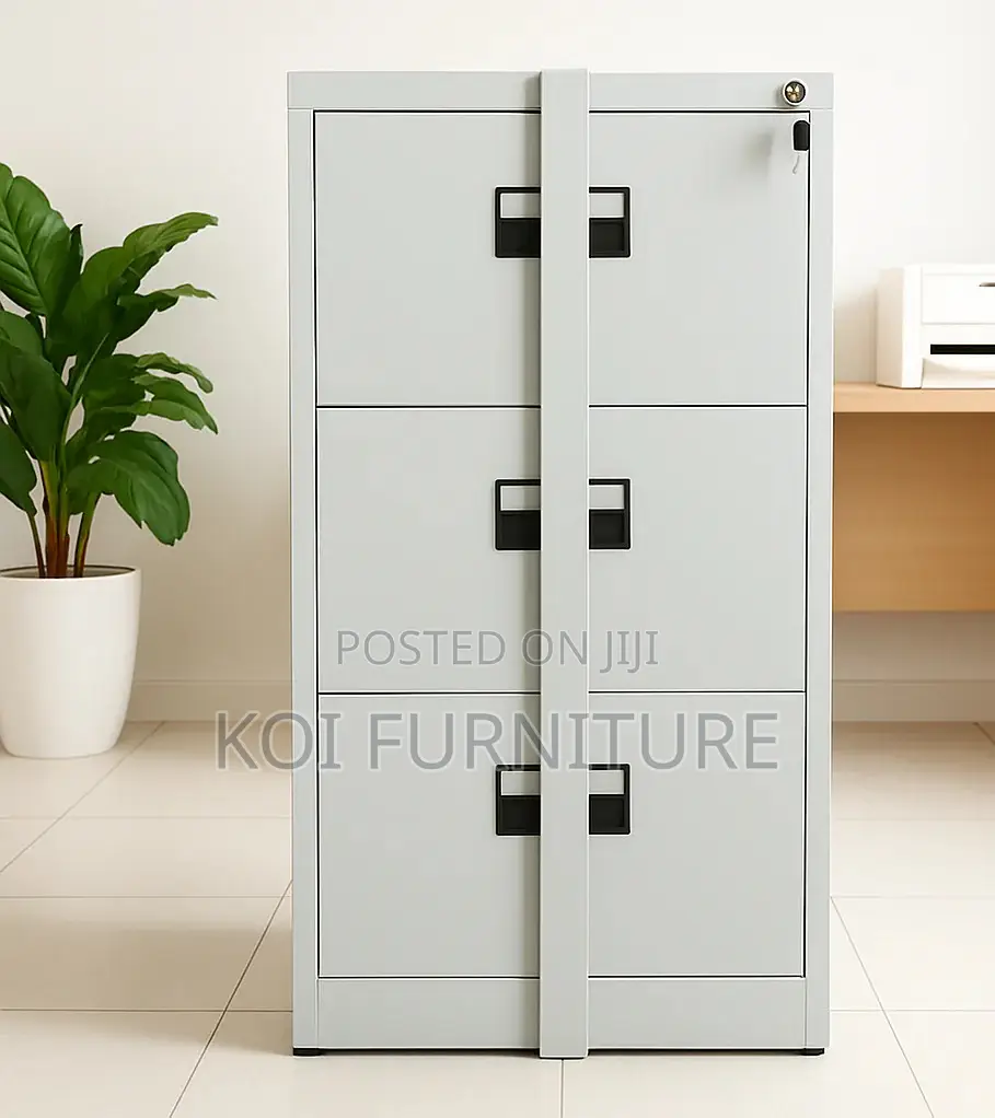 Office Cabinet; Three Drawers Lockable Cabinet With Bar Lock
