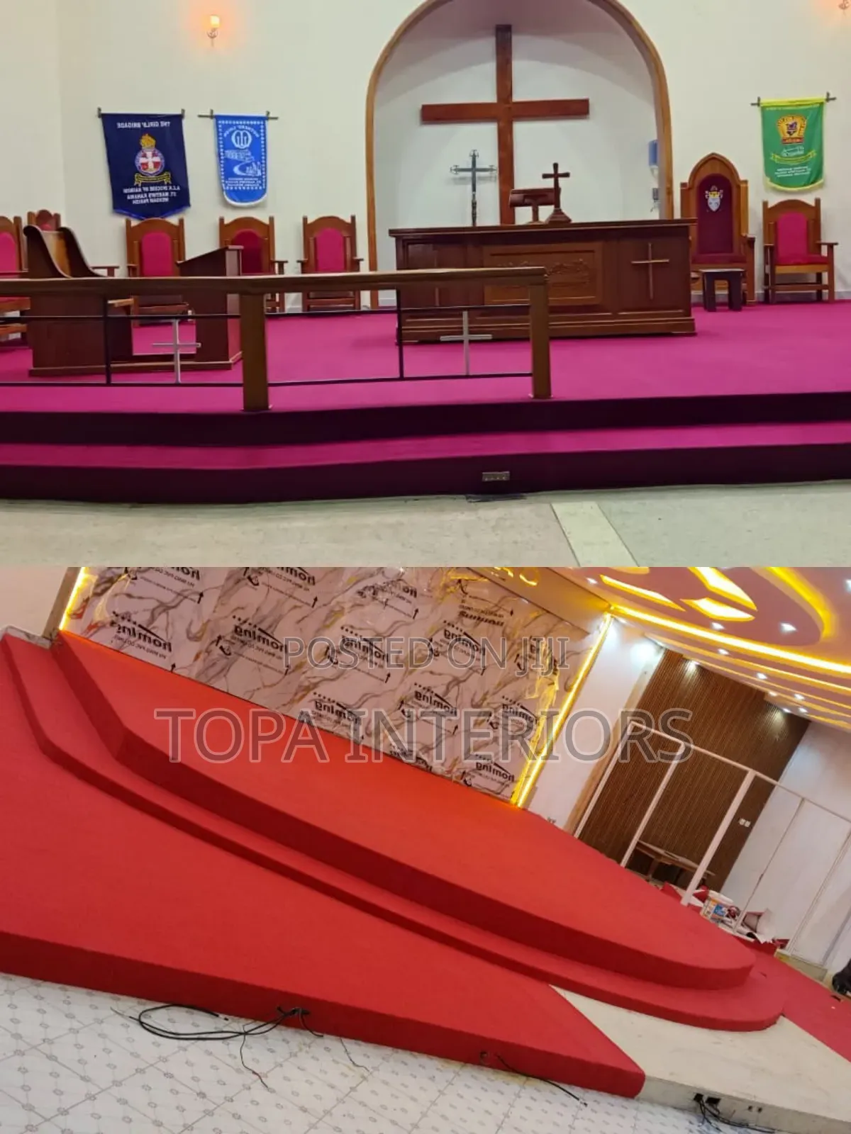 Red Carpets for Church Altar Flooring Installation From 100 Per SQM