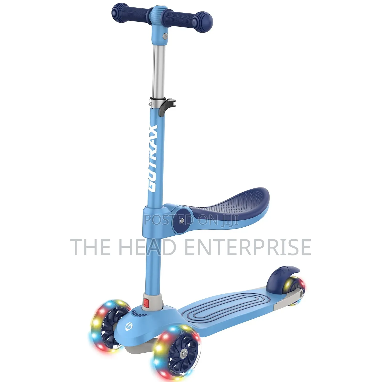 Blue Kids Manual Scooter With a Seat