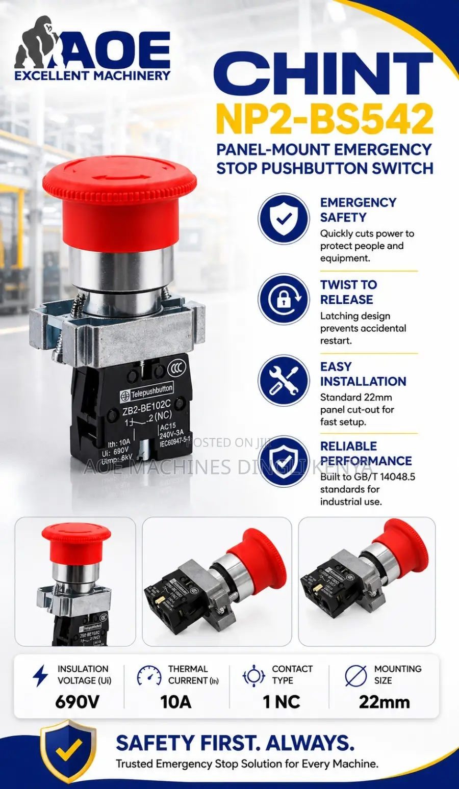 NP2-BS542 Industrial Push Button Switch