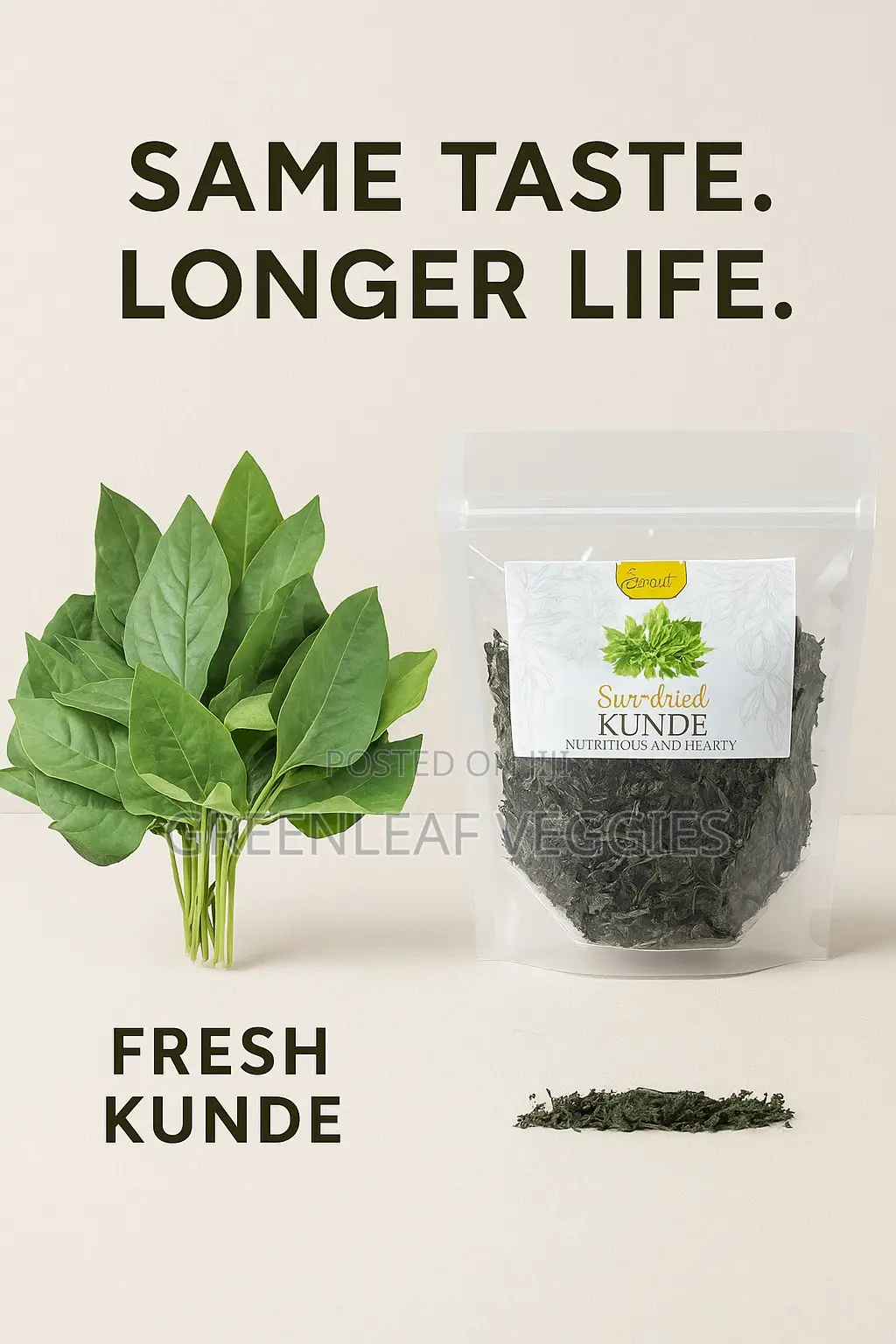 Greenleaf Veggies: Dried Kunde (Cowpea Leaves) – Ready-to-Cook