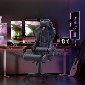 Office Chairs; Leather High Back Gaming Seat With Pillow Headrest
