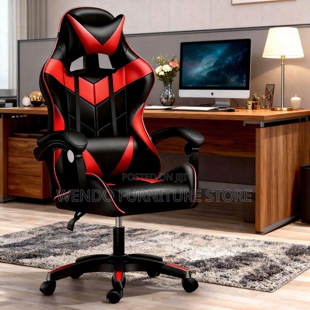 Office Chairs; Leather High Back Gaming Seat With Pillow Headrest - thumbnail 7