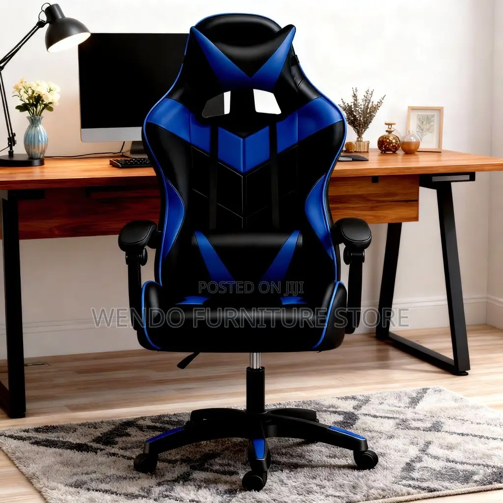 Office Chairs; Leather High Back Gaming Seat With Pillow Headrest