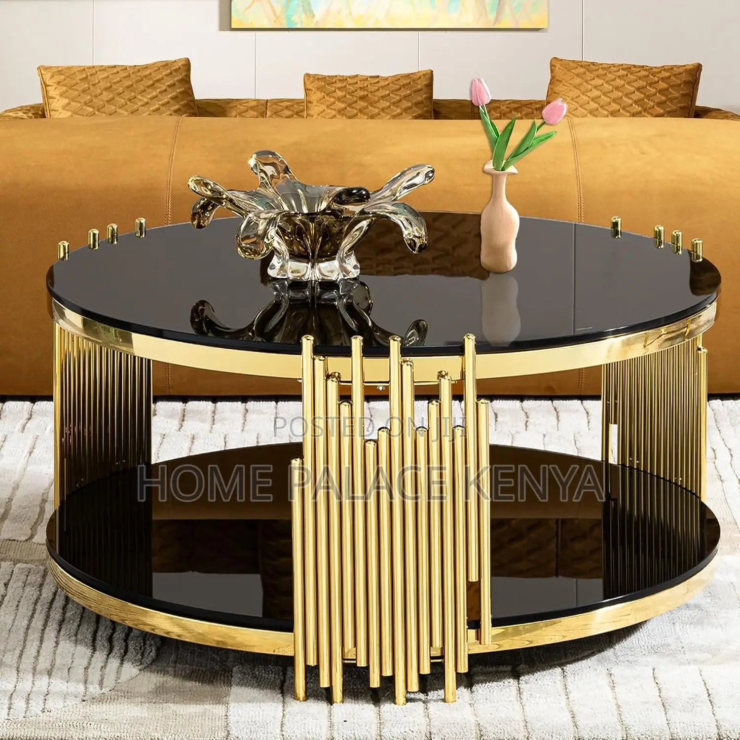 Coffee Table; Premium Glass Top Center Table for Living Room