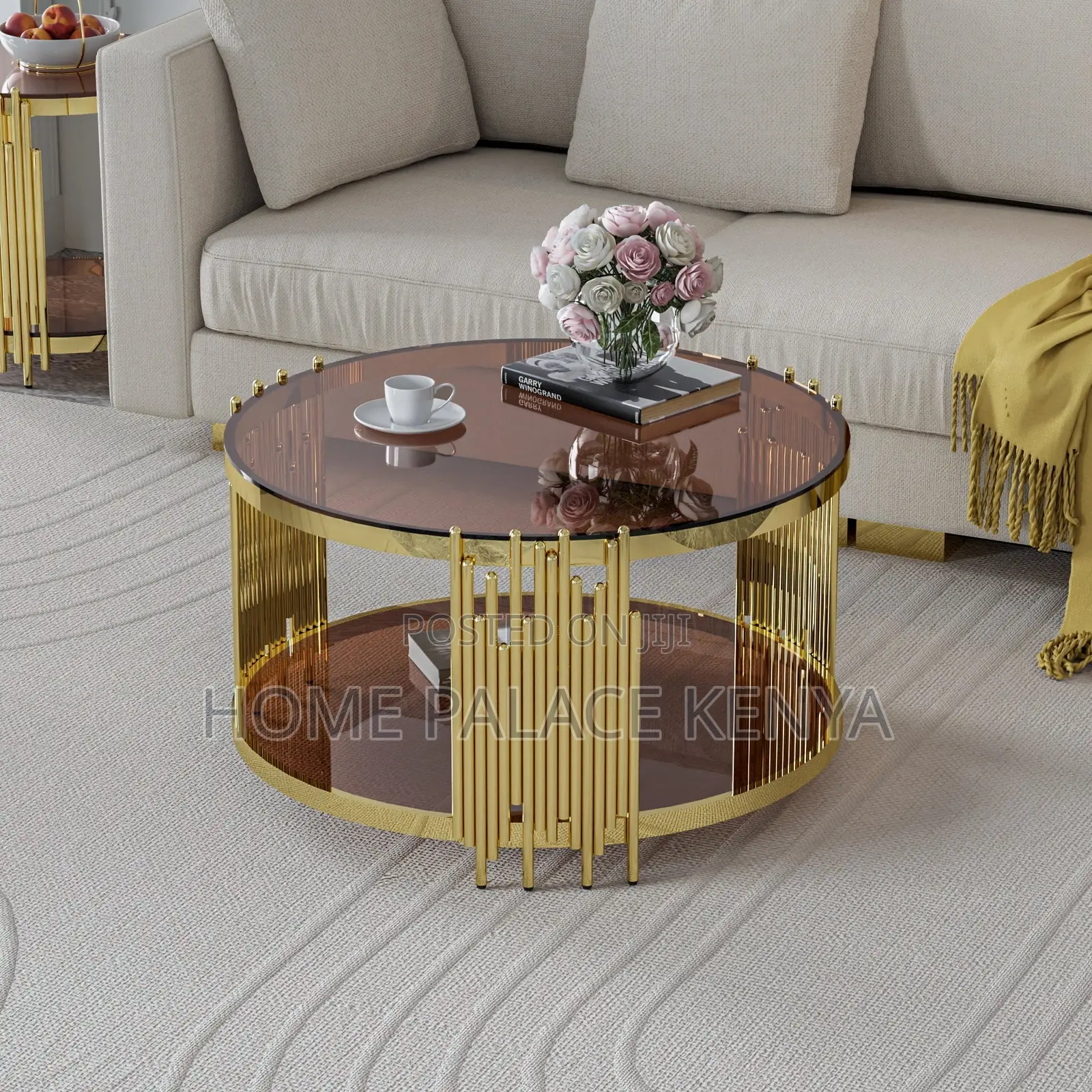 Coffee Table; Premium Glass Top Center Table for Living Room