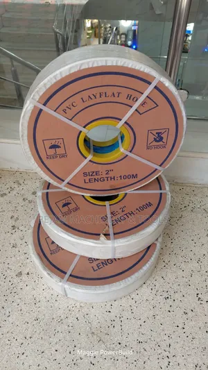 2-Inch by 100-Meter PVC Layflat Hoses Blue Delivery Pipe