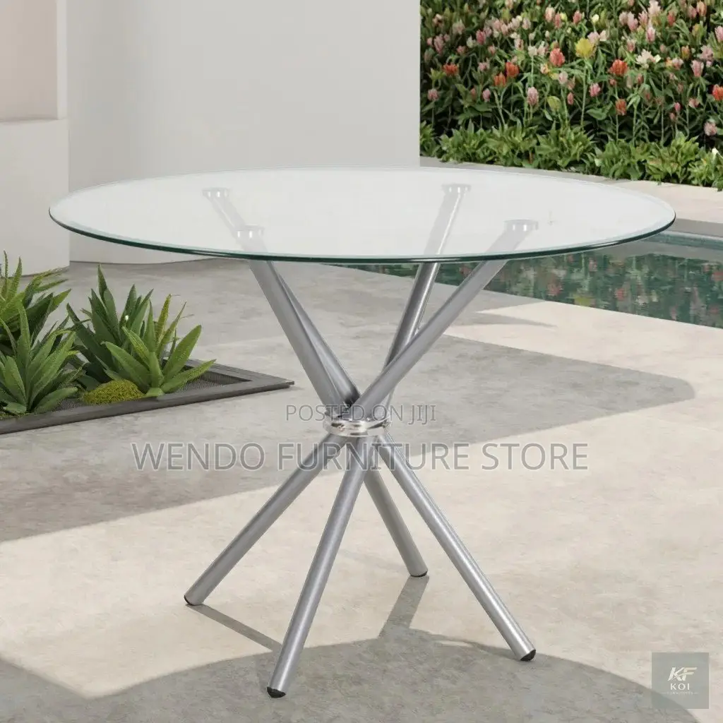 Home Table; Round Glass Top Home Outdoor Tables