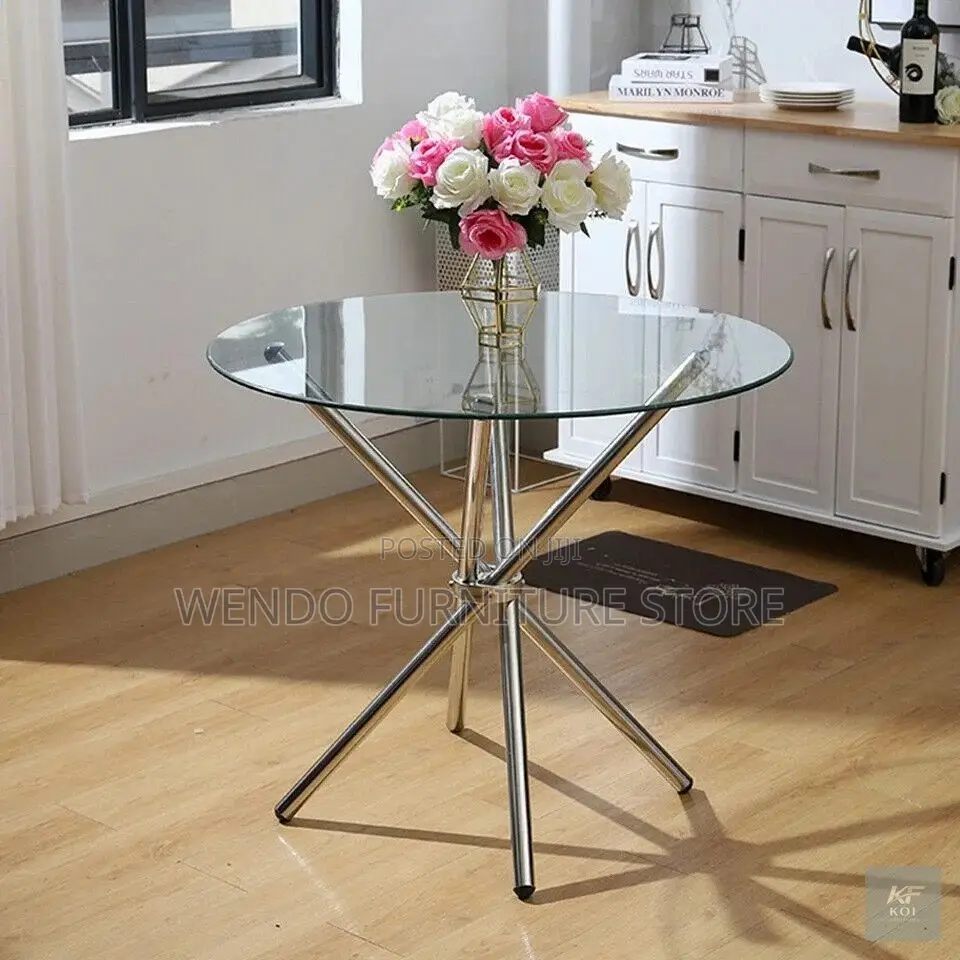 Home Table; Round Glass Top Home Outdoor Tables