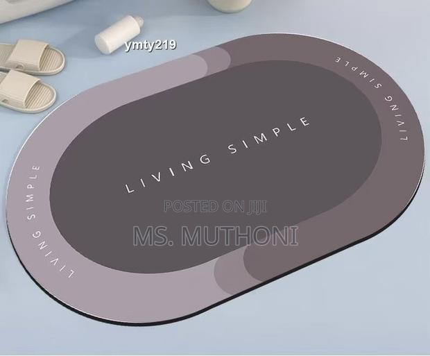 Super-Absorbent Oval Floor Mats With Anti-Slip Rubber Undersides, - thumbnail 9
