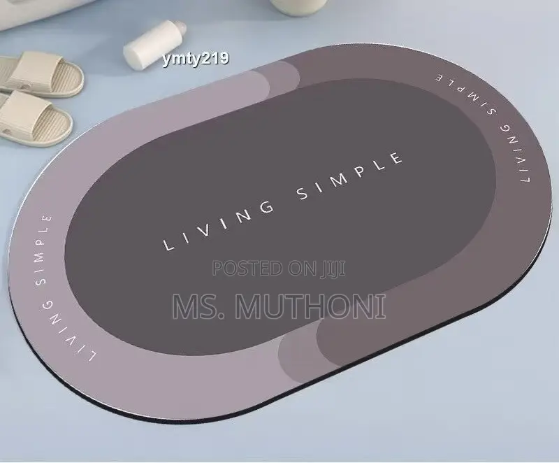Super-Absorbent Oval Floor Mats With Anti-Slip Rubber Undersides,
